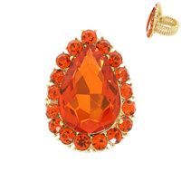 MULTI-CUT CRYSTAL TEARDROP RING